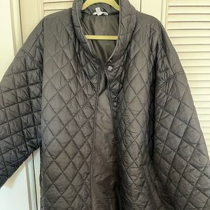 Plus Size Black Quilted Lightweight Jacket
